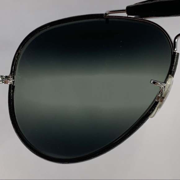 Vintage B&L Ray Ban 62mm Black Leather DGM Mirror Aviator Sunglasses main image 9